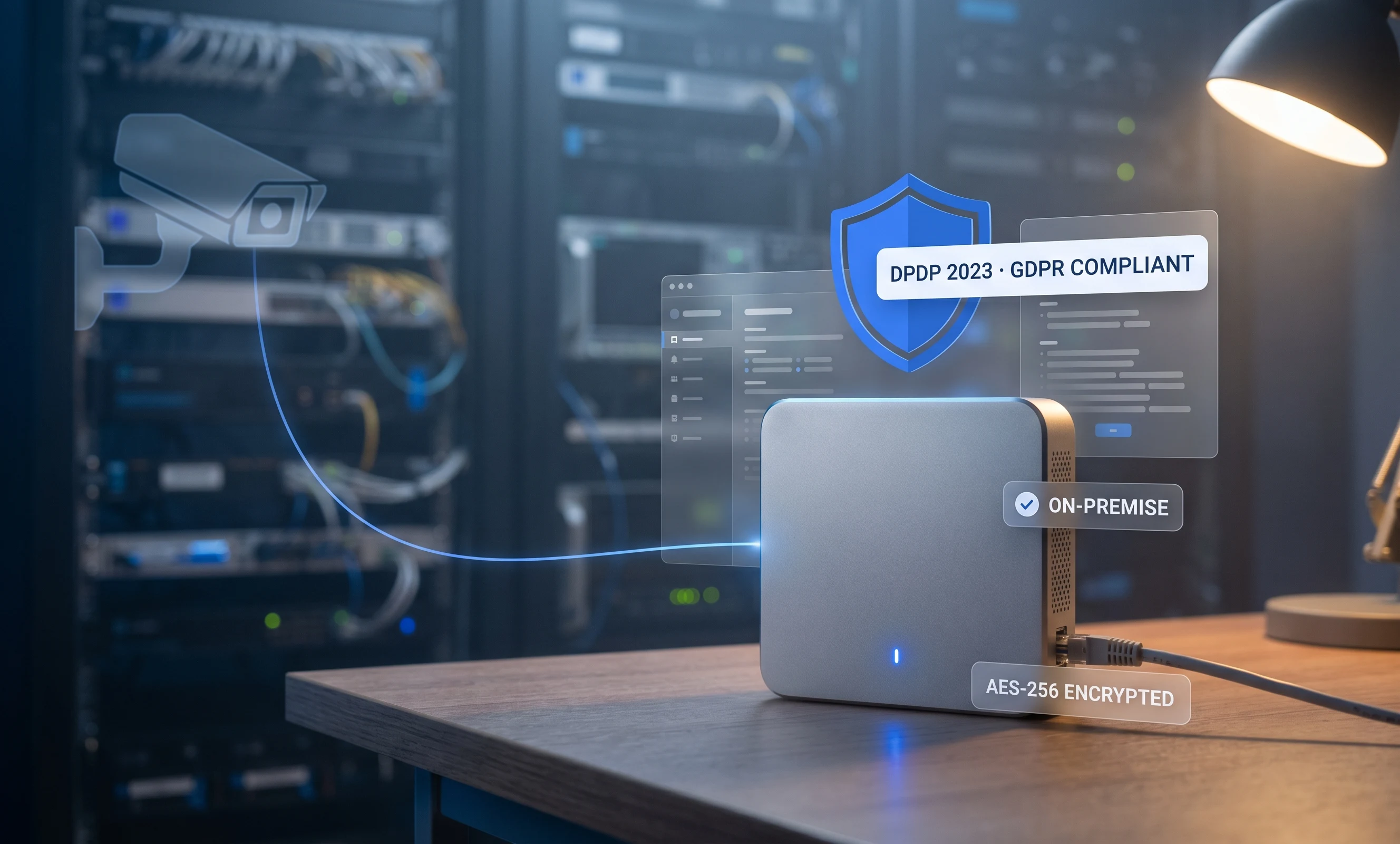 Encrypted footage storage and DPDP Act compliance visualisation